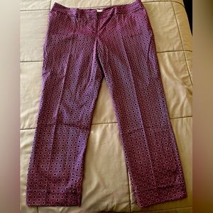 NWOT Laundry by Shelli Segal Pink/Navy Geometric Cropped Pants - Size 14